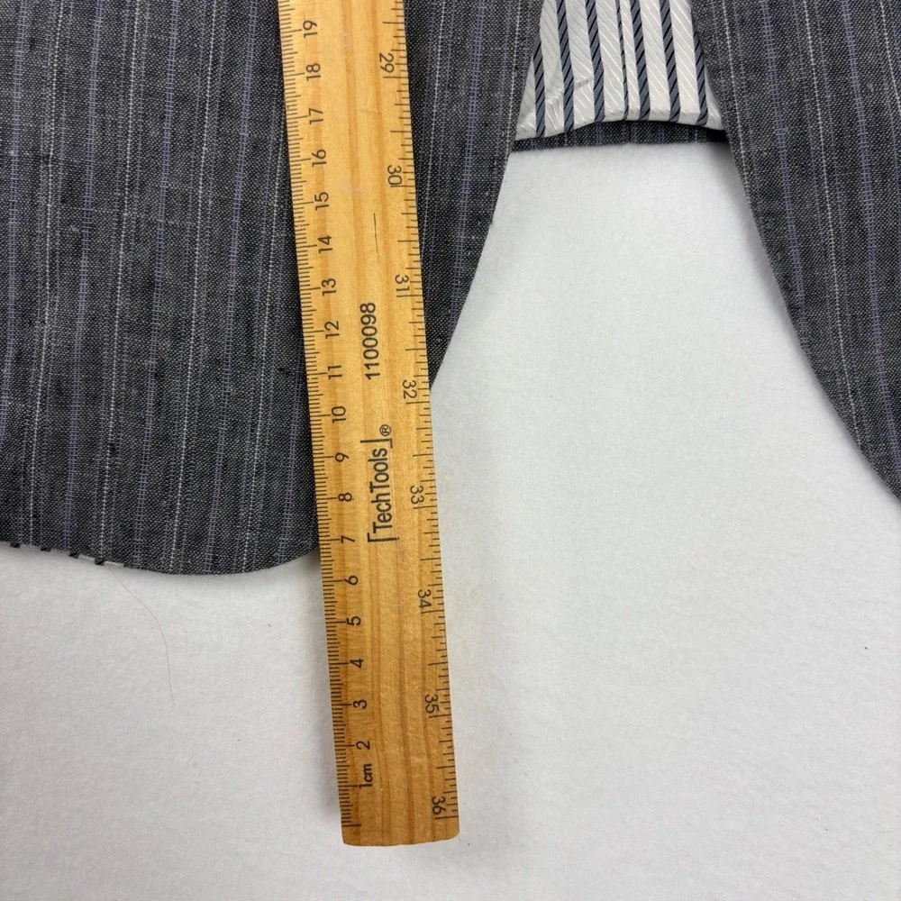 Inserch Collezione Italy Mens 100% Linen Blazer 46R  Gray Pinstripe Sport‎ Coat